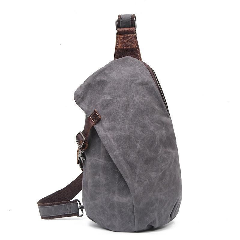 Sac À Bandoulière Vintage Toile Cirée Pour Hommes