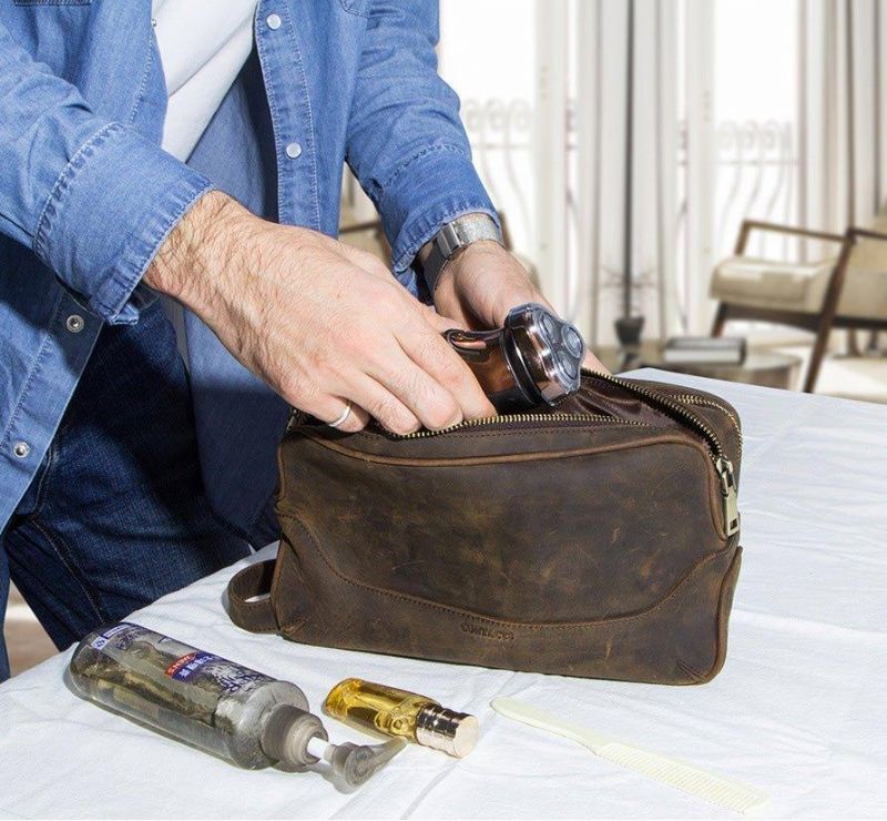 Sac Dopp Kit Cuir Pour Hommes