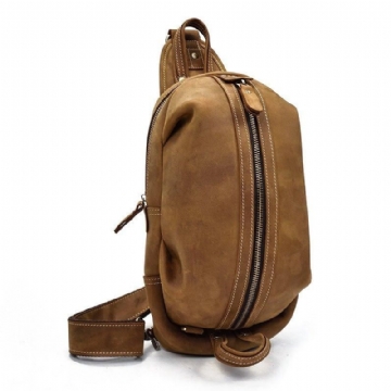 Sac À Dos Bandoulière Pour Hommes Cuir Véritable