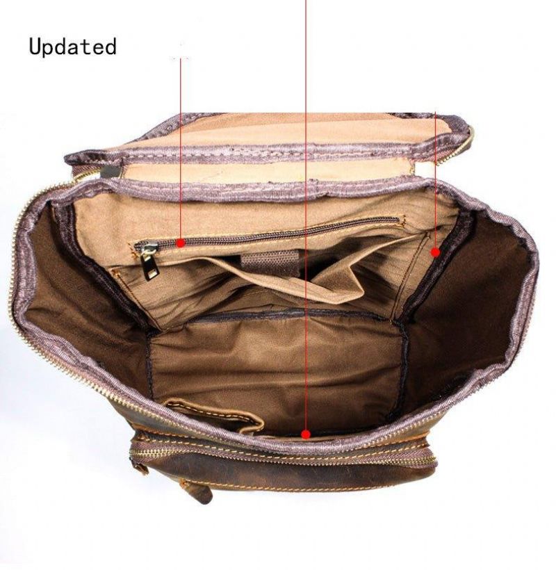 Sac À Dos Cuir Grande Capacité Pour Ordinateur Portable 15.6 Pouces