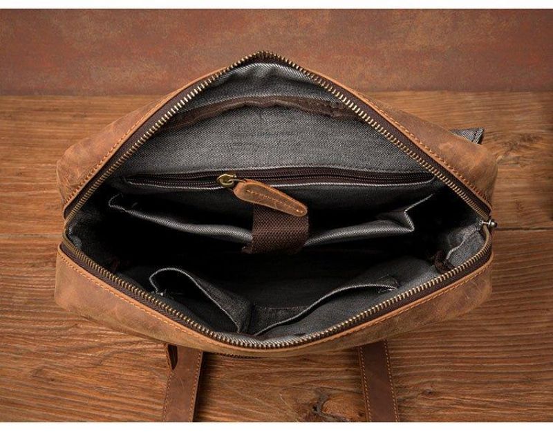 Sac À Dos Cuir Pour Hommes Avec Compartiment Ordinateur Portable