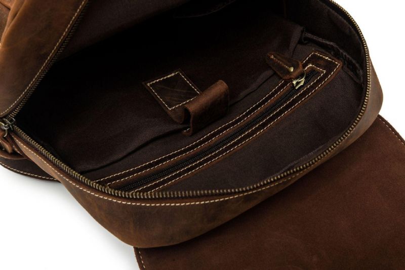 Sac À Dos Cuir Pour Hommes Avec Poche Avant