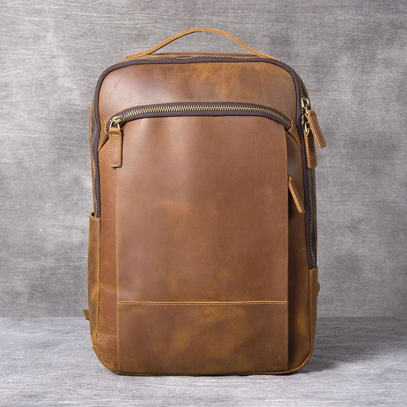 Sac À Dos Cuir Pour Hommes Vintage Ordinateur Portable