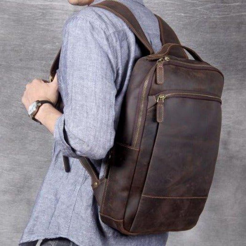 Sac À Dos Cuir Pour Hommes Vintage Ordinateur Portable