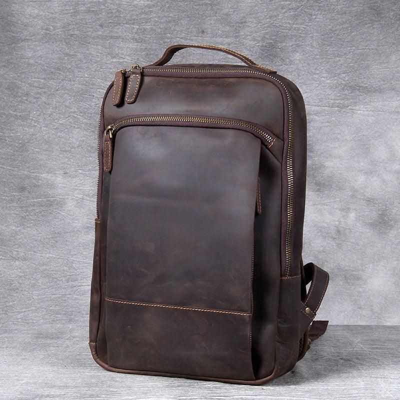 Sac À Dos Cuir Pour Hommes Vintage Ordinateur Portable