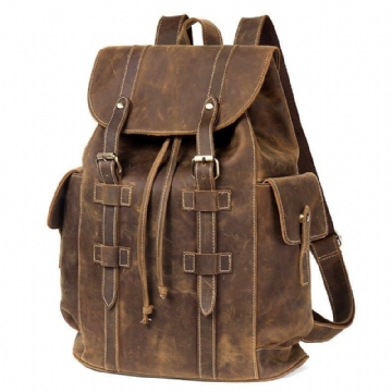 Sac À Dos Cuir Marron Pour Ordinateur Portable 17.3 Pouces