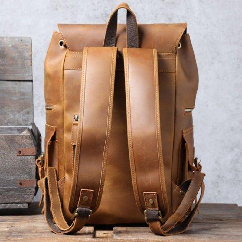 Sac À Dos Cuir Pour Ordinateur Portable Hommes