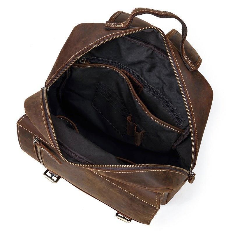 Sac À Dos Cuir Pour Ordinateur Portable Vintage Hommes