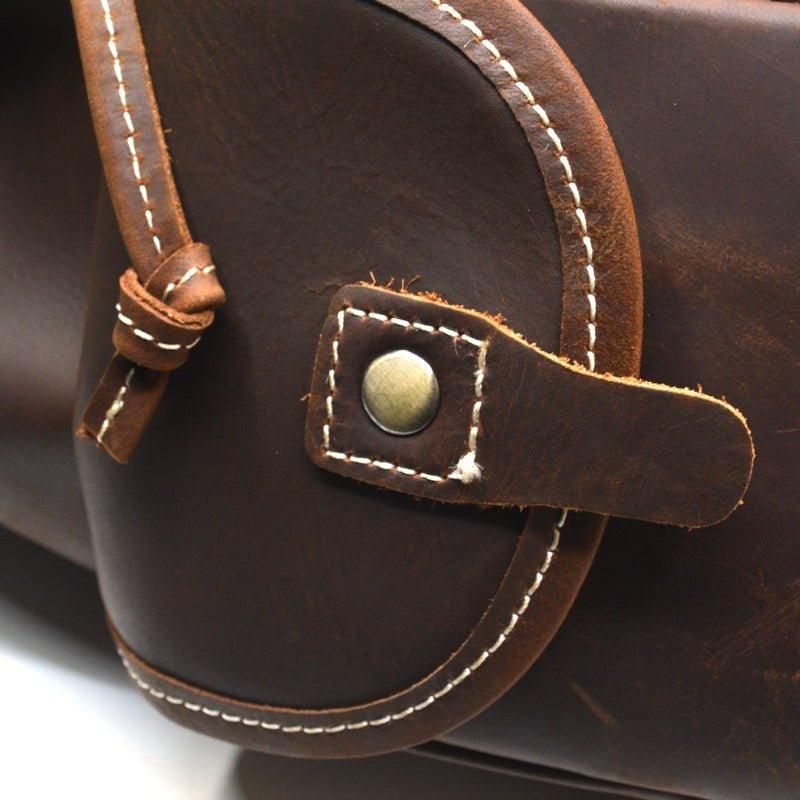 Sac À Dos Cuir Vintage Pour Hommes Avec Cordon Serrage