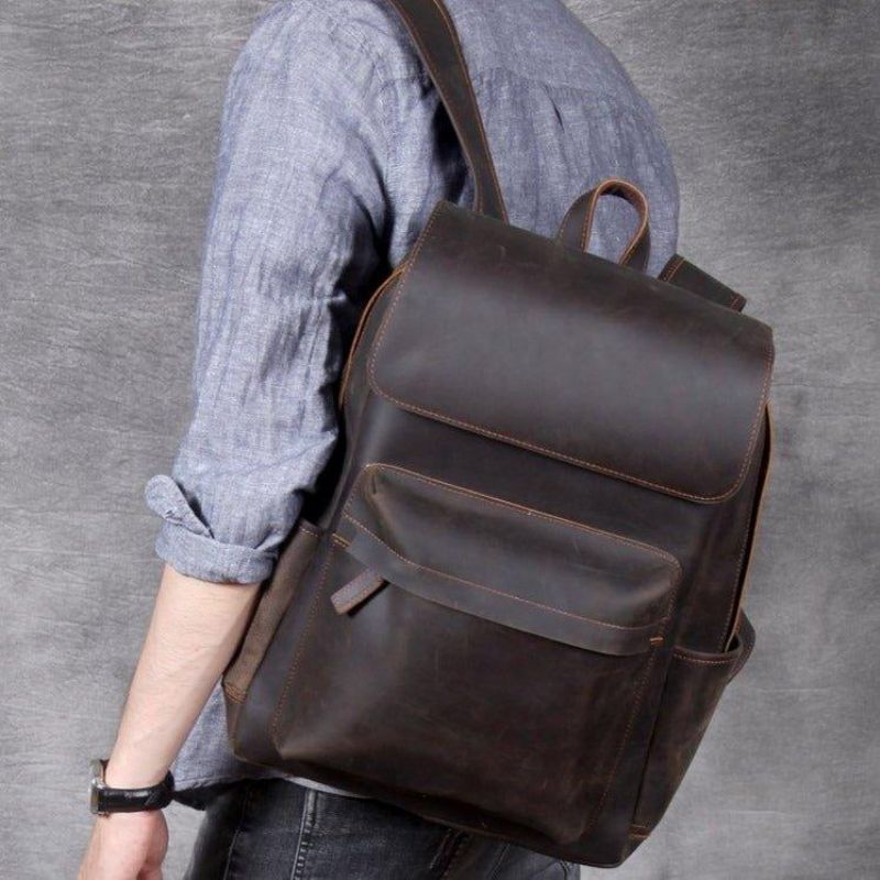 Sac À Dos Cuir Vintage Pour Hommes Le Travail