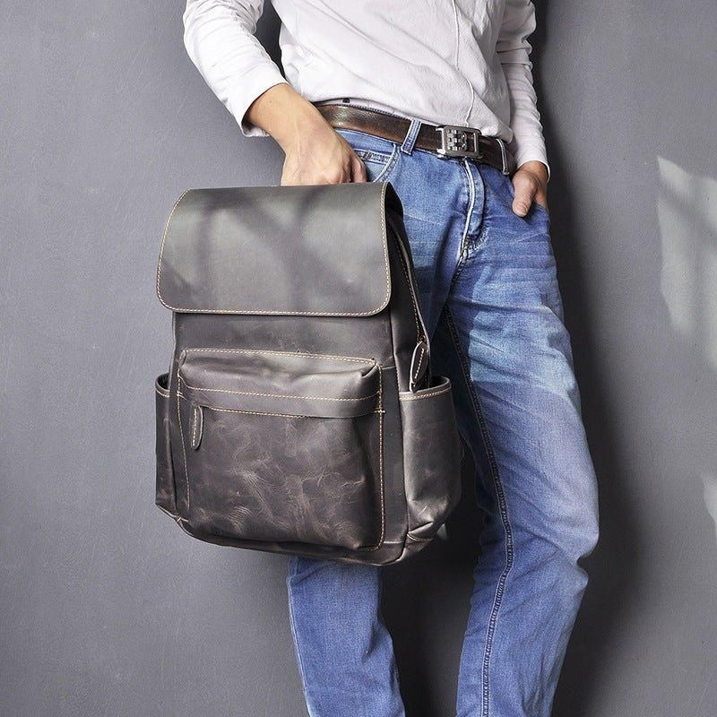 Sac À Dos Cuir Vintage Pour Hommes Le Travail