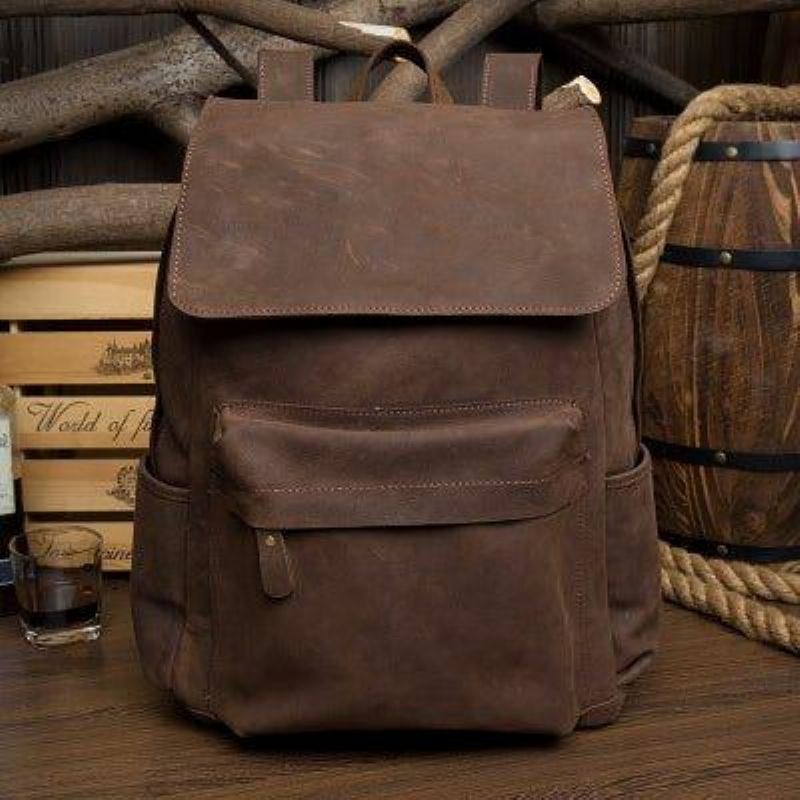 Sac À Dos Cuir Vintage Pour Hommes Le Travail