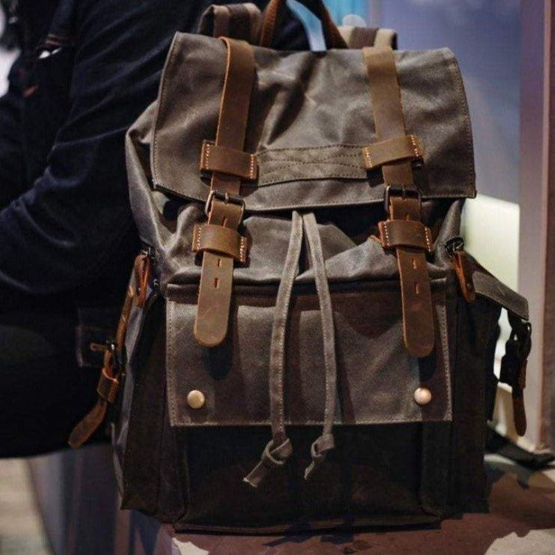 Sac À Dos Toile Cirée Pour Hommes Vintage