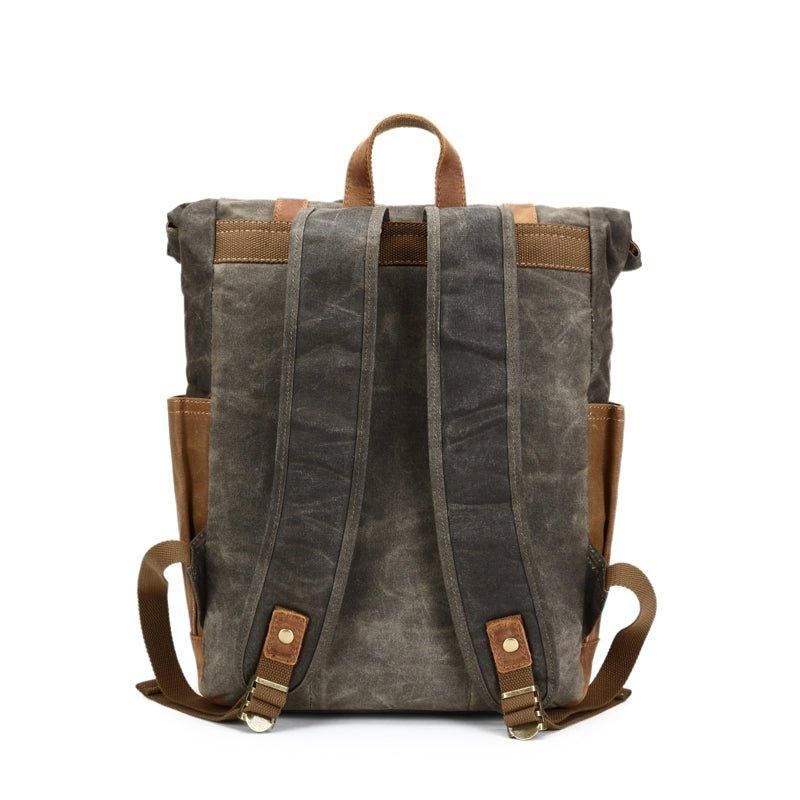 Sac À Dos Toile Cirée Roll Top Pour Hommes