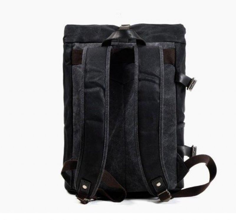 Sac À Dos Toile Cirée Roll Top Vintage Pour Hommes