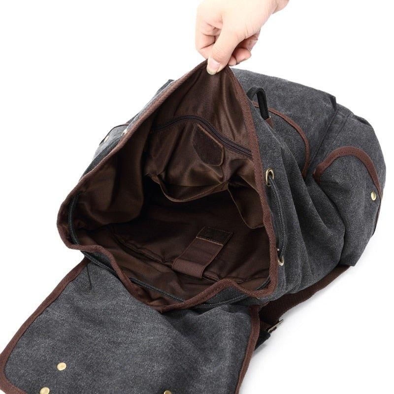 Sac À Dos Toile Décontracté Pour Hommes Camping Vintage