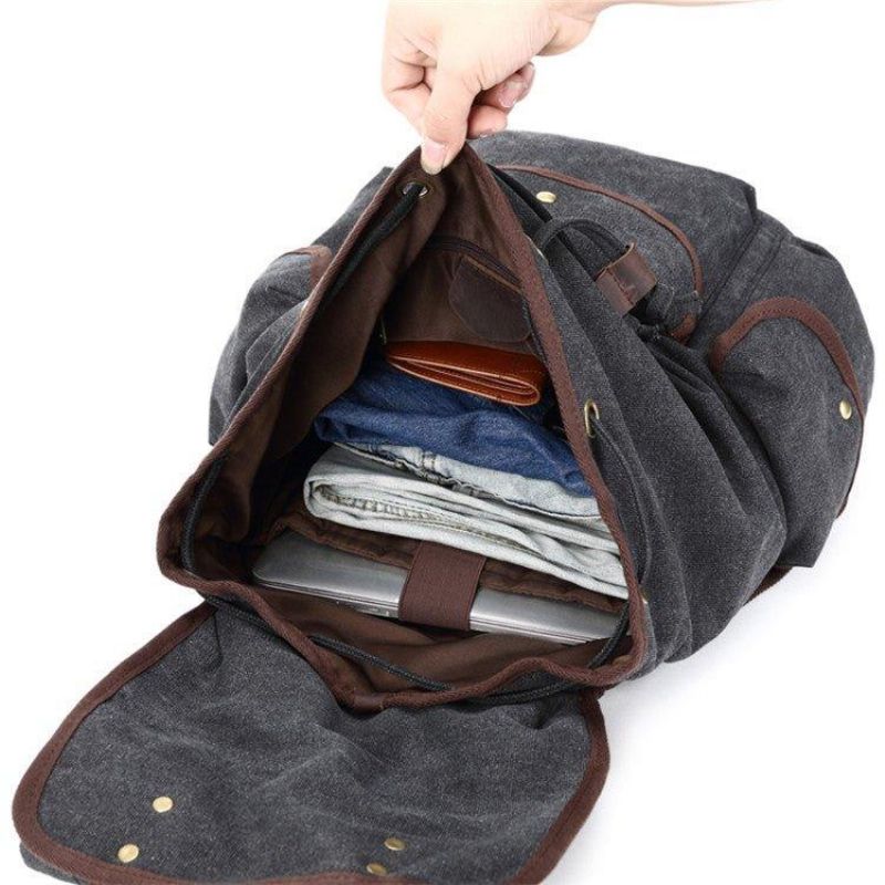 Sac À Dos Toile Décontracté Pour Hommes Camping Vintage