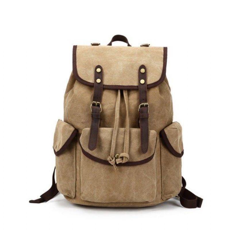 Sac À Dos Toile Décontracté Pour Hommes Camping Vintage