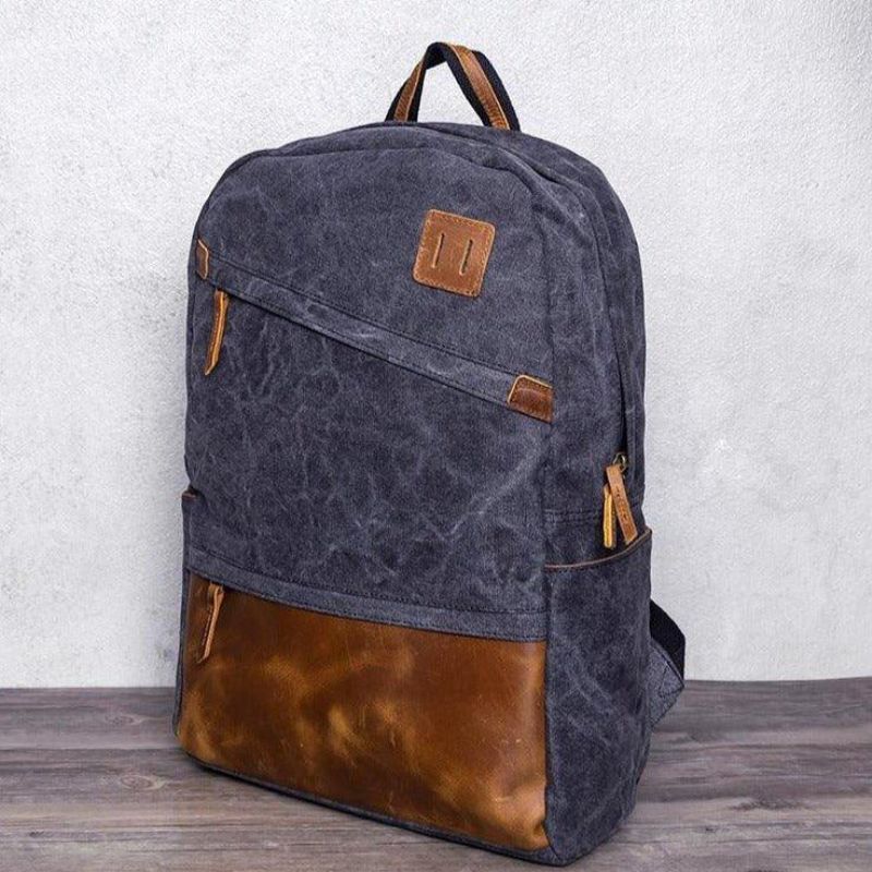 Sac À Dos Toile Pour Hommes Cartable Ordinateur Portable 14 Pouces