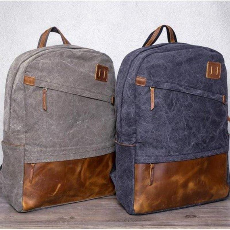 Sac À Dos Toile Pour Hommes Cartable Ordinateur Portable 14 Pouces