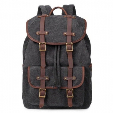 Sac À Dos Toile Imperméable Pour Hommes Vintage 15 Pouces