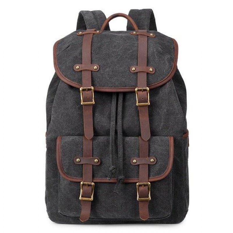 Sac À Dos Toile Imperméable Pour Hommes Vintage 15 Pouces