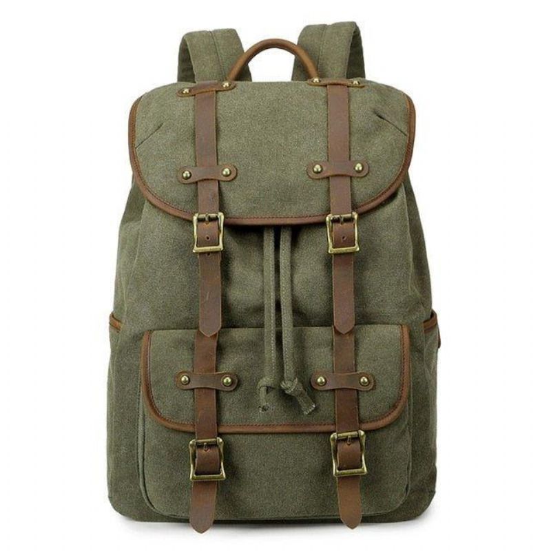 Sac À Dos Toile Imperméable Pour Hommes Vintage 15 Pouces