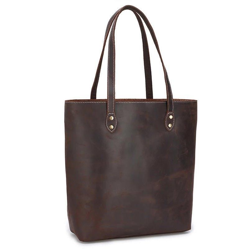 Sac Fourre-tout Cuir Marron Pour Femme