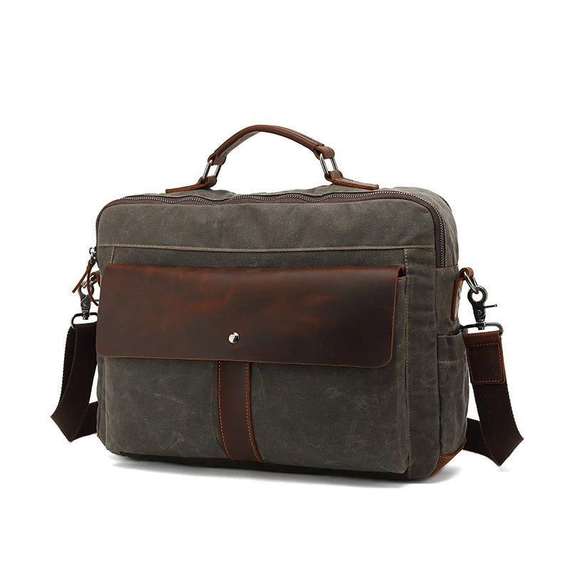 Sac Messager D'affaires Toile Vintage Pour Hommes Ordinateur Portable