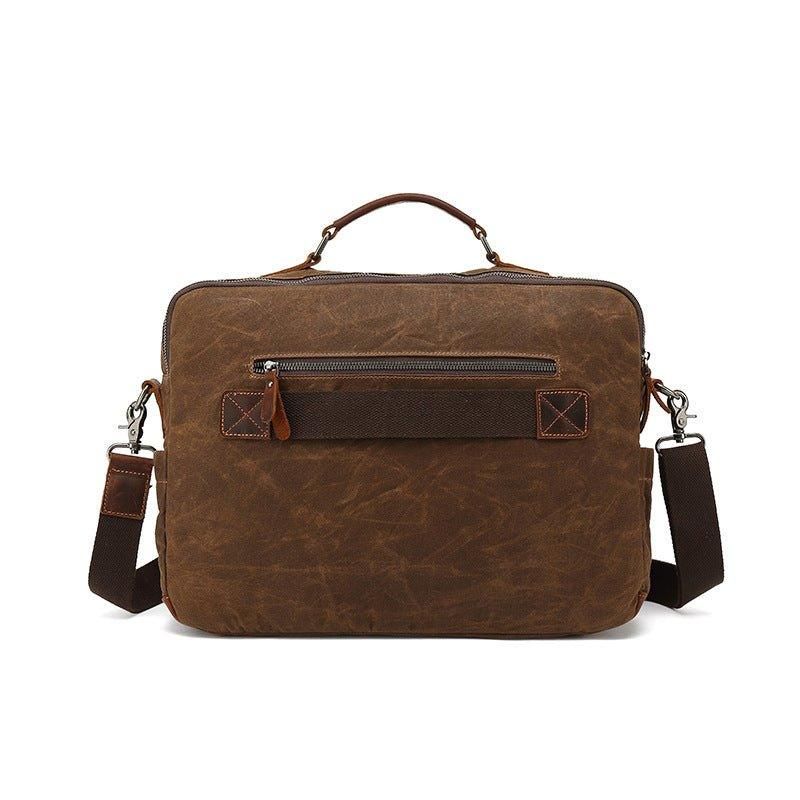 Sac Messager D'affaires Toile Vintage Pour Hommes Ordinateur Portable