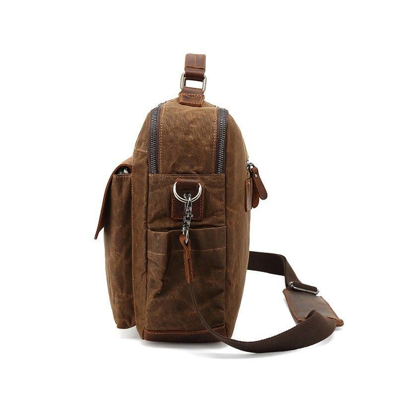 Sac Messager D'affaires Toile Vintage Pour Hommes Ordinateur Portable