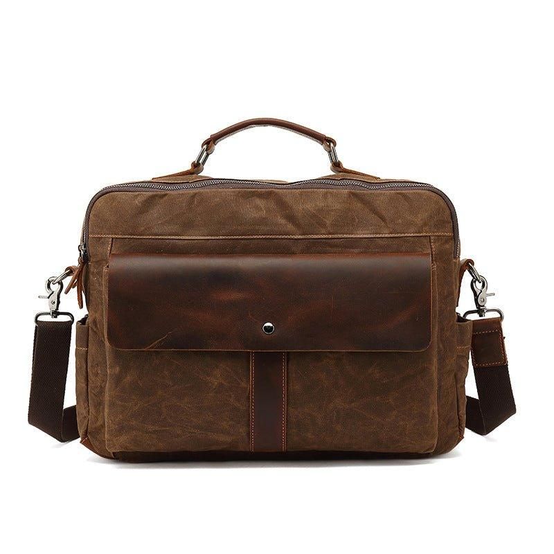 Sac Messager D'affaires Toile Vintage Pour Hommes Ordinateur Portable