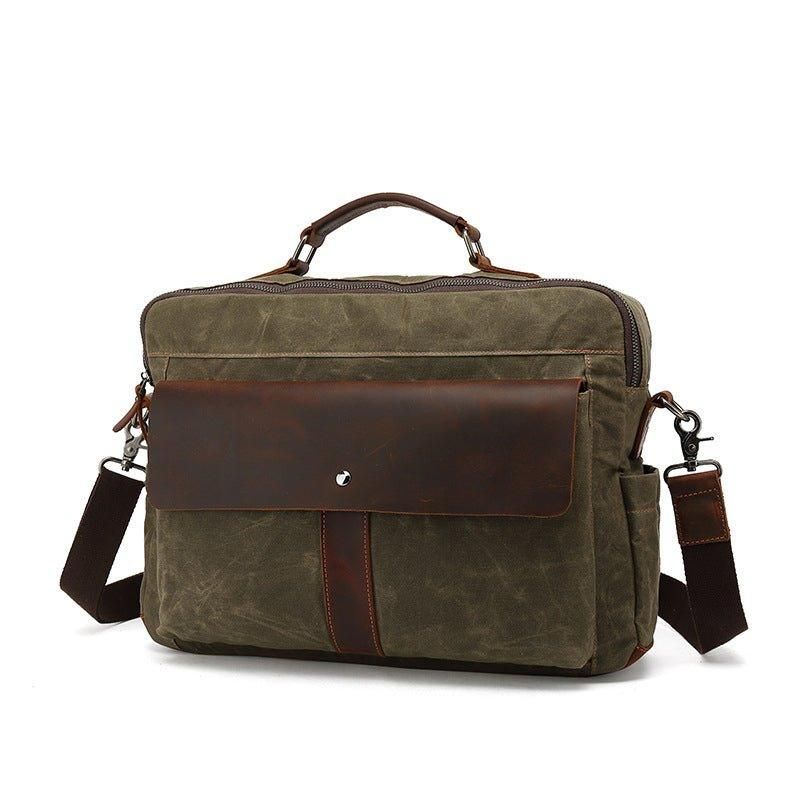 Sac Messager D'affaires Toile Vintage Pour Hommes Ordinateur Portable