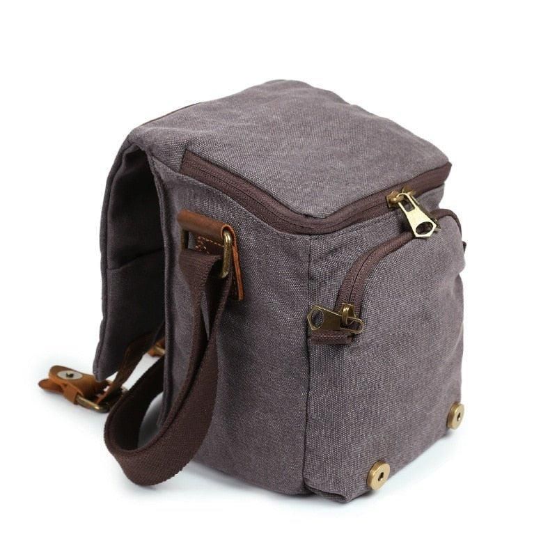 Sac Messager Antichoc Pour Appareil Photo Avec Garniture Cuir Et Toile Vintage