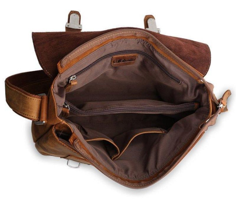 Sac Messager À Bandoulière Cuir Vintage Pour Hommes