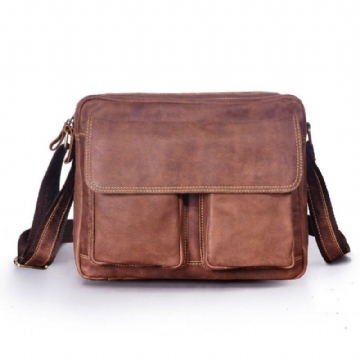 Sac Messager Classique Cuir Véritable Pour Homme