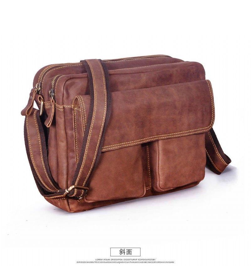 Sac Messager Classique Cuir Véritable Pour Homme