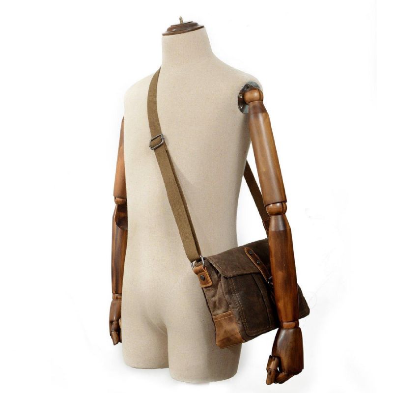 Sac Messager Crossbody Toile Cirée Vintage Petit