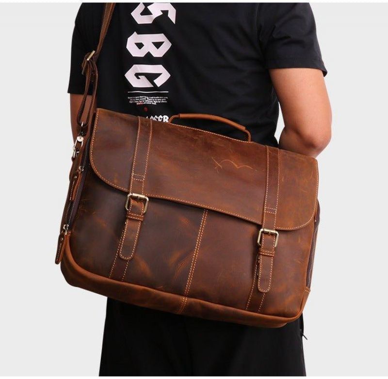 Sac Messager Cuir Pour Ordinateur Portable Hommes