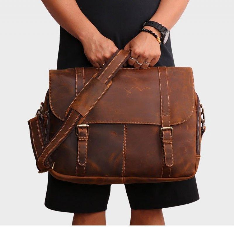 Sac Messager Cuir Pour Ordinateur Portable Hommes