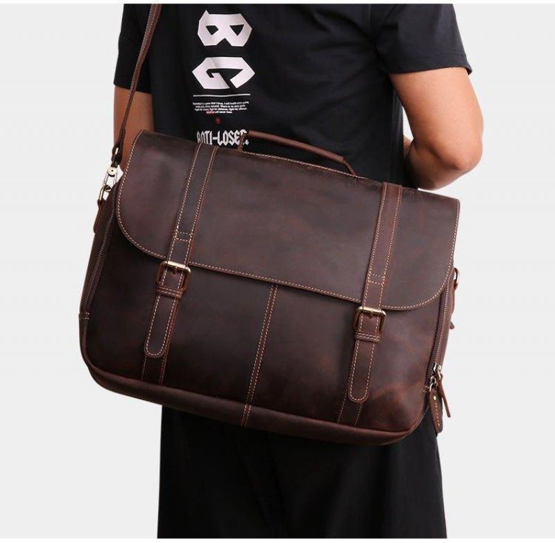 Sac Messager Cuir Pour Ordinateur Portable Hommes