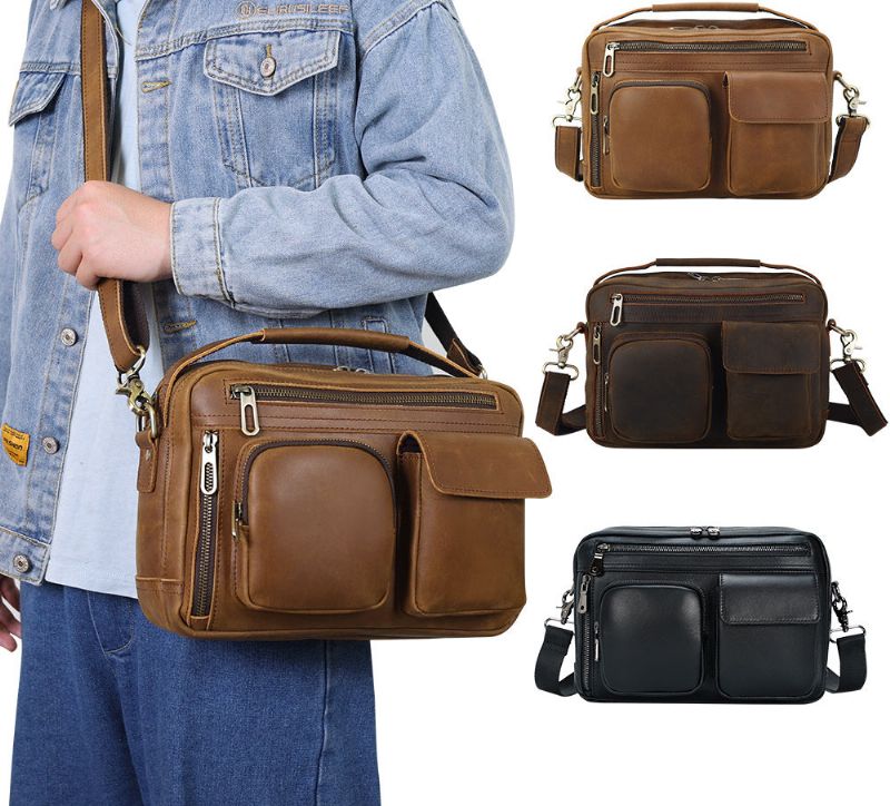 Sac Messager Cuir Véritable Pour Ipad 9.7 Pouces