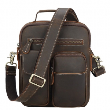 Sac Messager Cuir Vintage Portable Pour L'extérieur