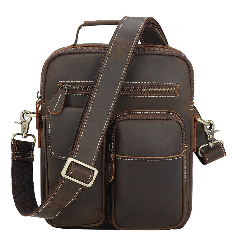 Sac Messager Cuir Vintage Portable Pour L'extérieur