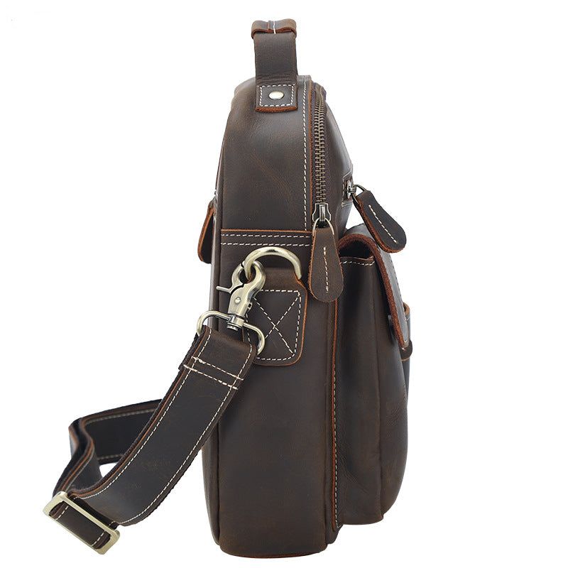 Sac Messager Cuir Vintage Portable Pour L'extérieur