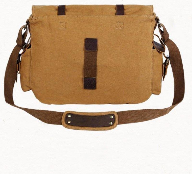 Sac Messager Toile Cirée Pour Ordinateur Portable Homme