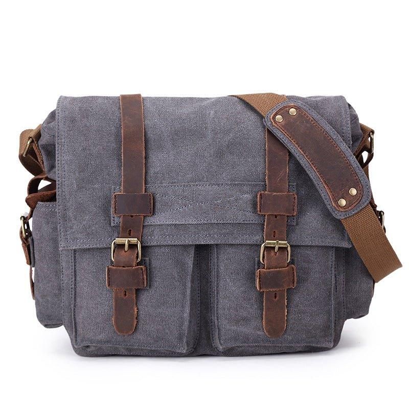 Sac Messager Toile Cirée Pour Ordinateur Portable Homme