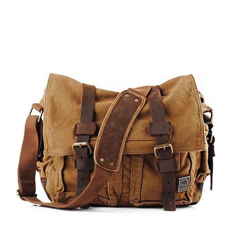 Sac Messager Toile Cirée Pour Ordinateur Portable Homme