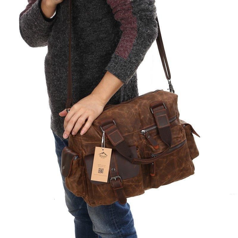 Sac Messager Toile Pour Ordinateur Portable Sacoche Hommes