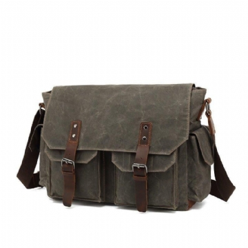 Sac Messager Toile Vintage Pour Ordinateur Portable